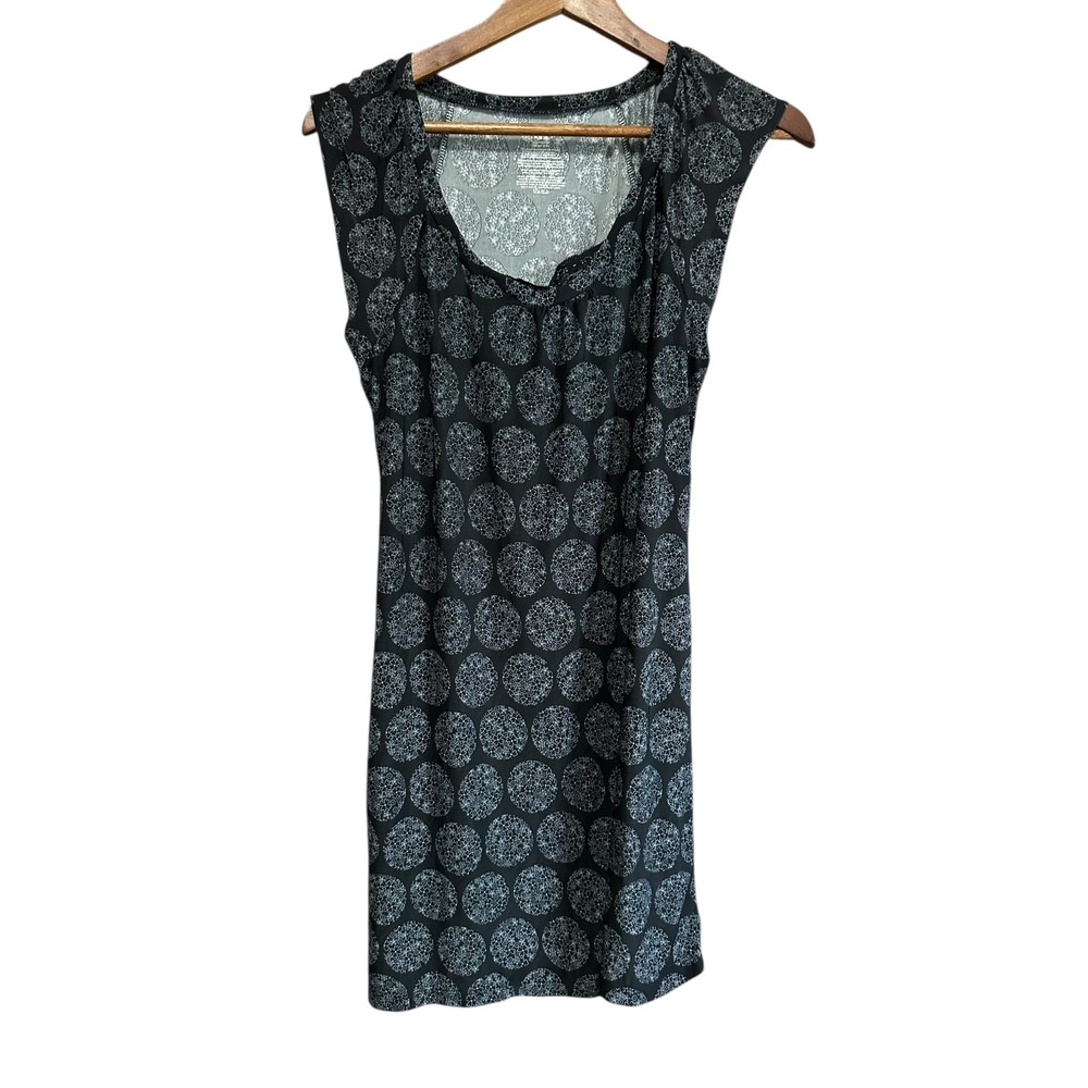 Sleep Sense Pajama Dress‎ Black White Floral Print Short Sleeve Sleepwear Small